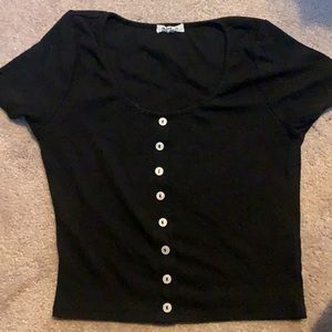 black comfy crop top